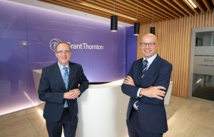 Des Gartland, Invest NI, and Richard Gillan of Grant Thornton annouce a £4 investment into Grant Thornton NI.