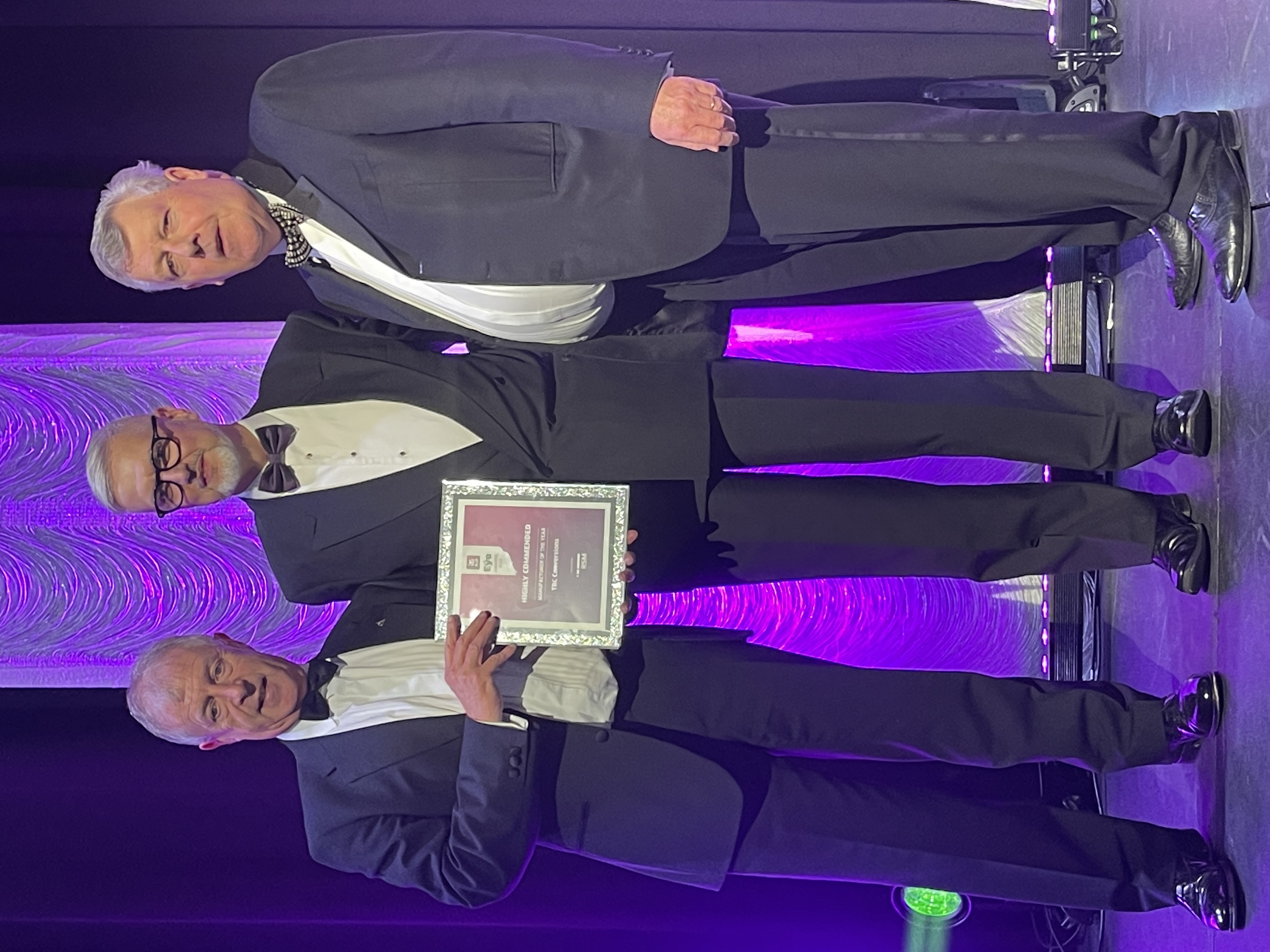 David Donnell and Terence Donnelly Receiving TBC's 'Highly Commended' Award at the Business Eye Awards